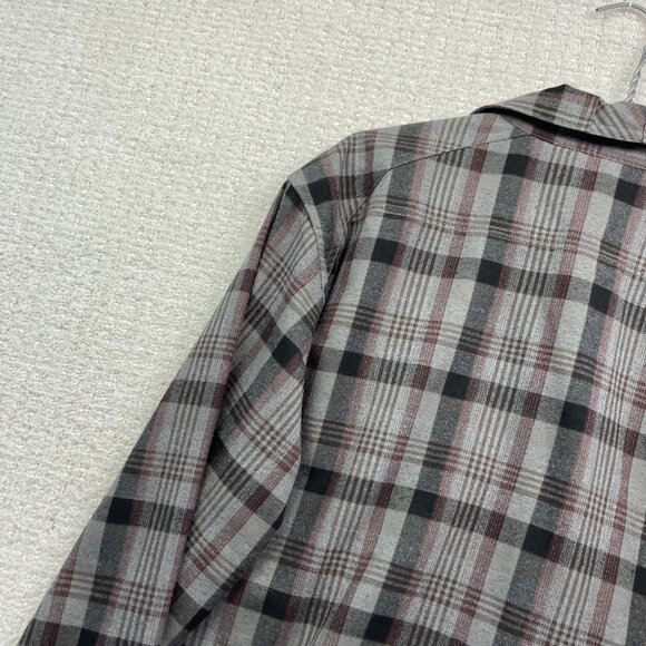 Royal Robbins Grey / Red Flannel Plaid Outdoor Button Up Shirt Size Large Camp - Picture 13 of 14